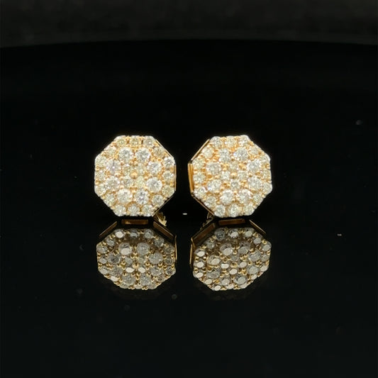14k yellow gold and diamond Earrings
