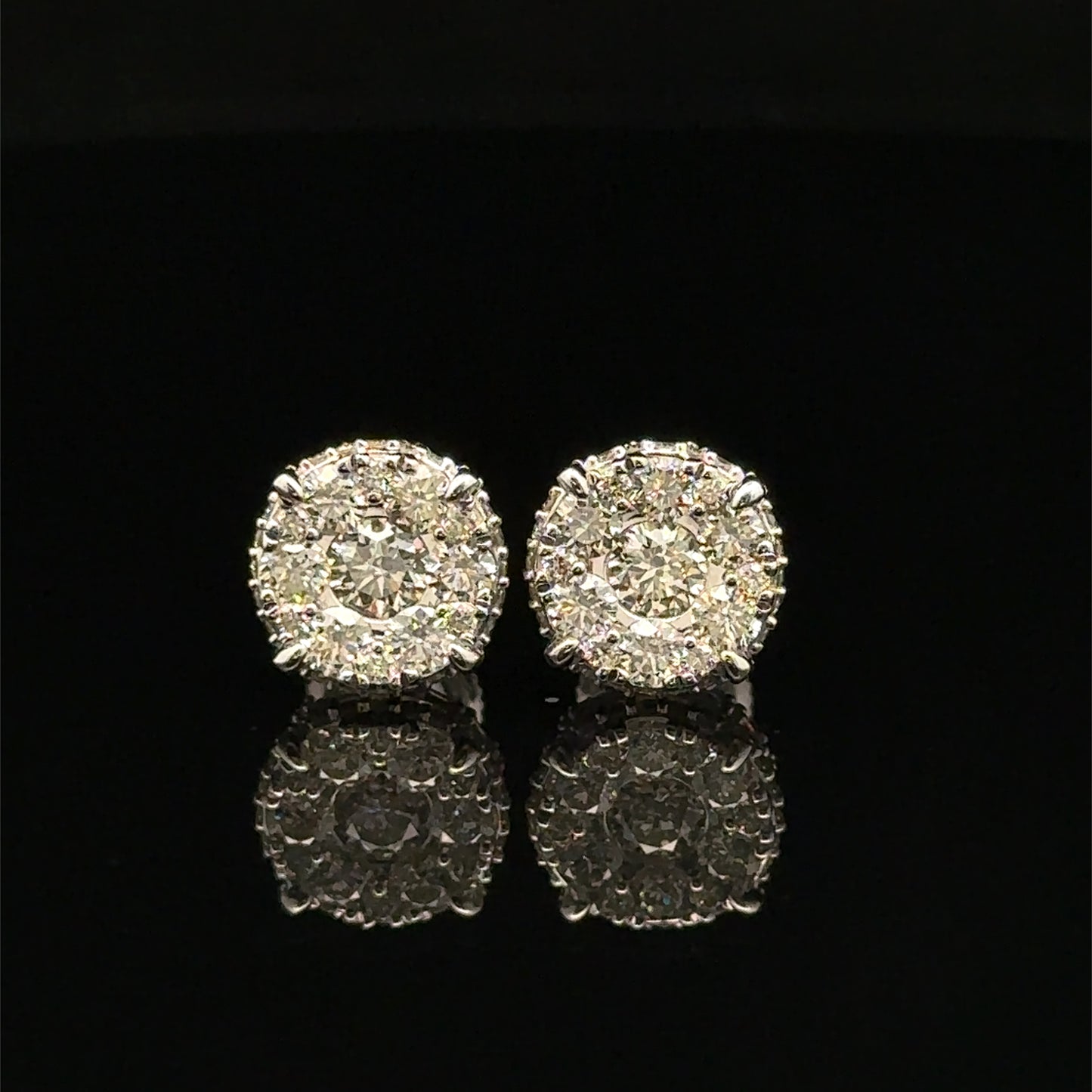 14k White Gold and Diamond Earrings