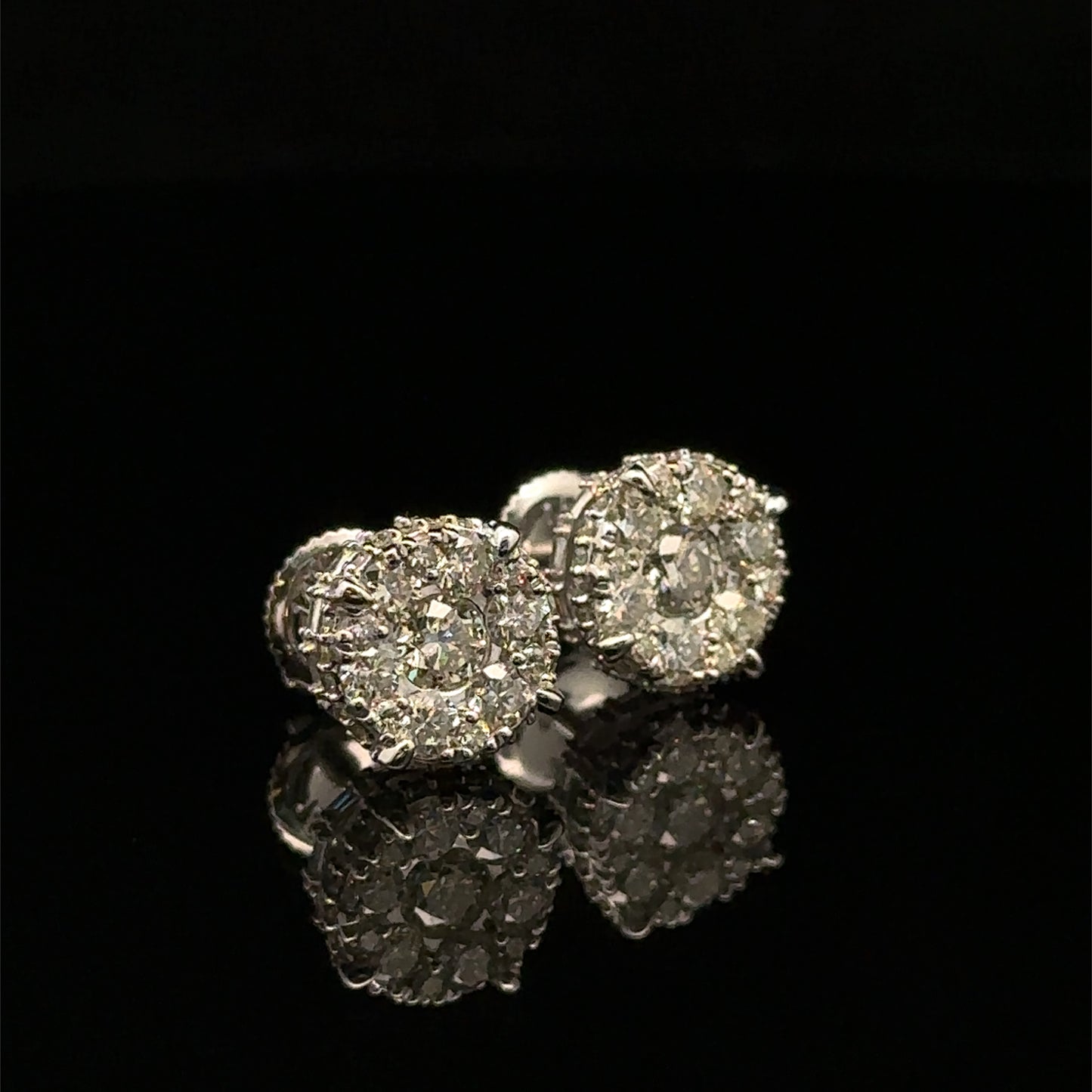 14k White Gold and Diamond Earrings