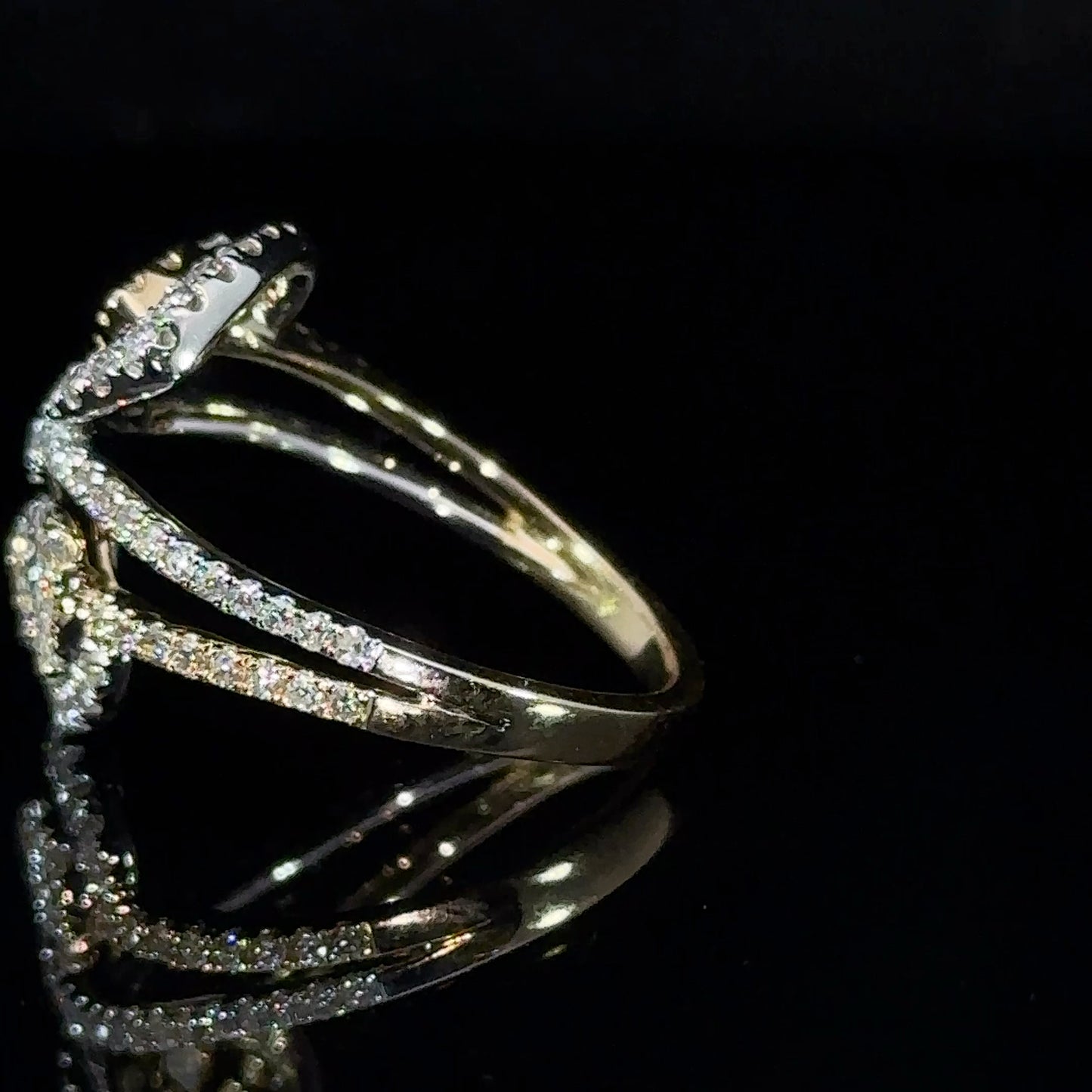 14k Two Tone White and Yellow gold and diamond Ring