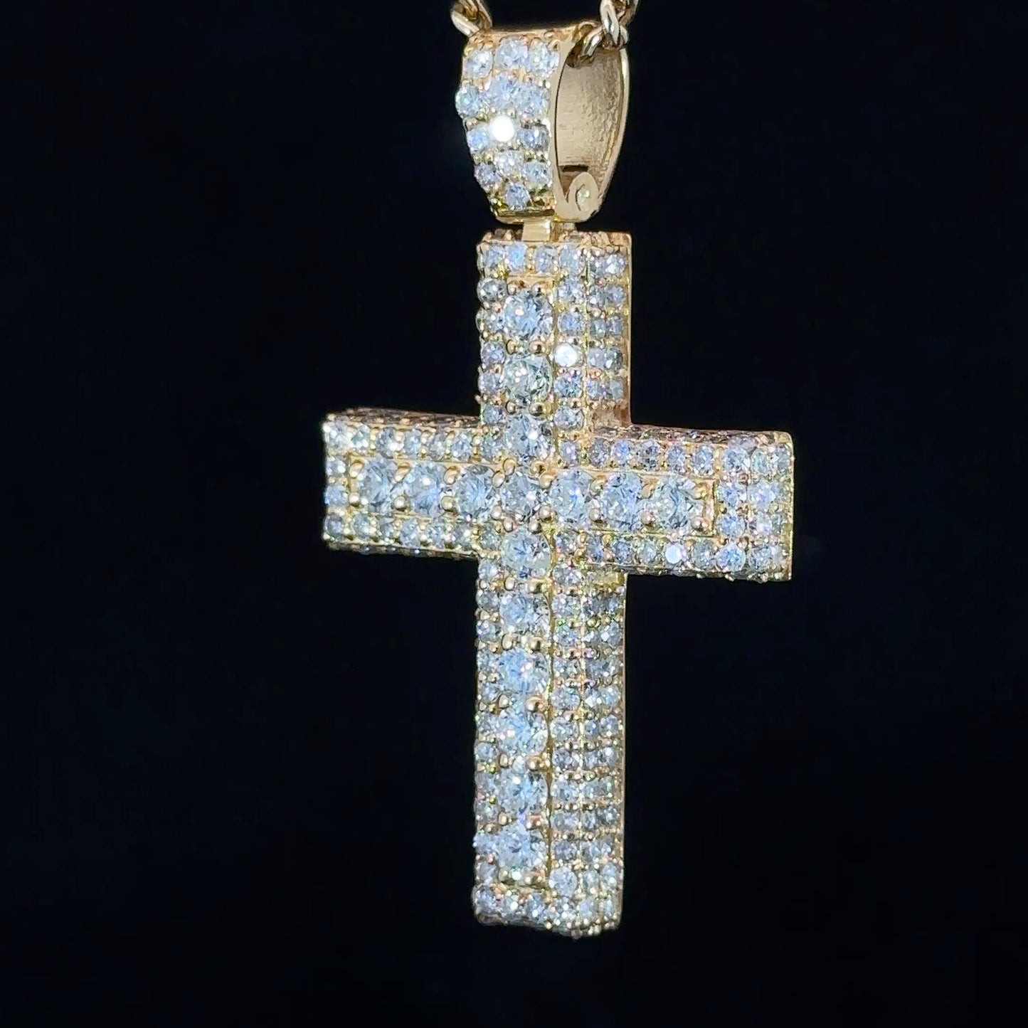 14k yellow gold and diamond Cross Pendant