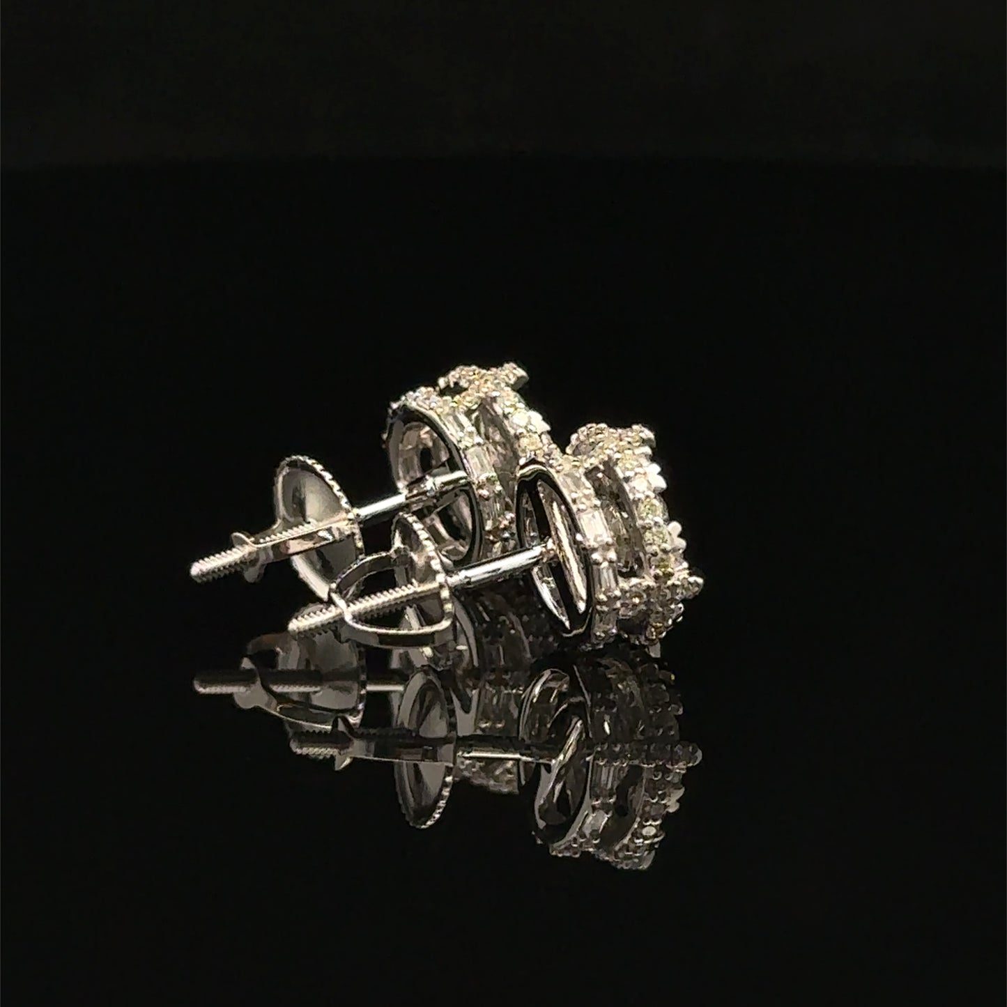 14k White Gold and Diamond Earrings