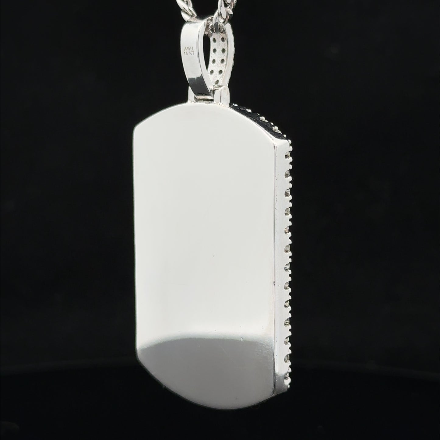 14k white gold and diamond Picture Pendant