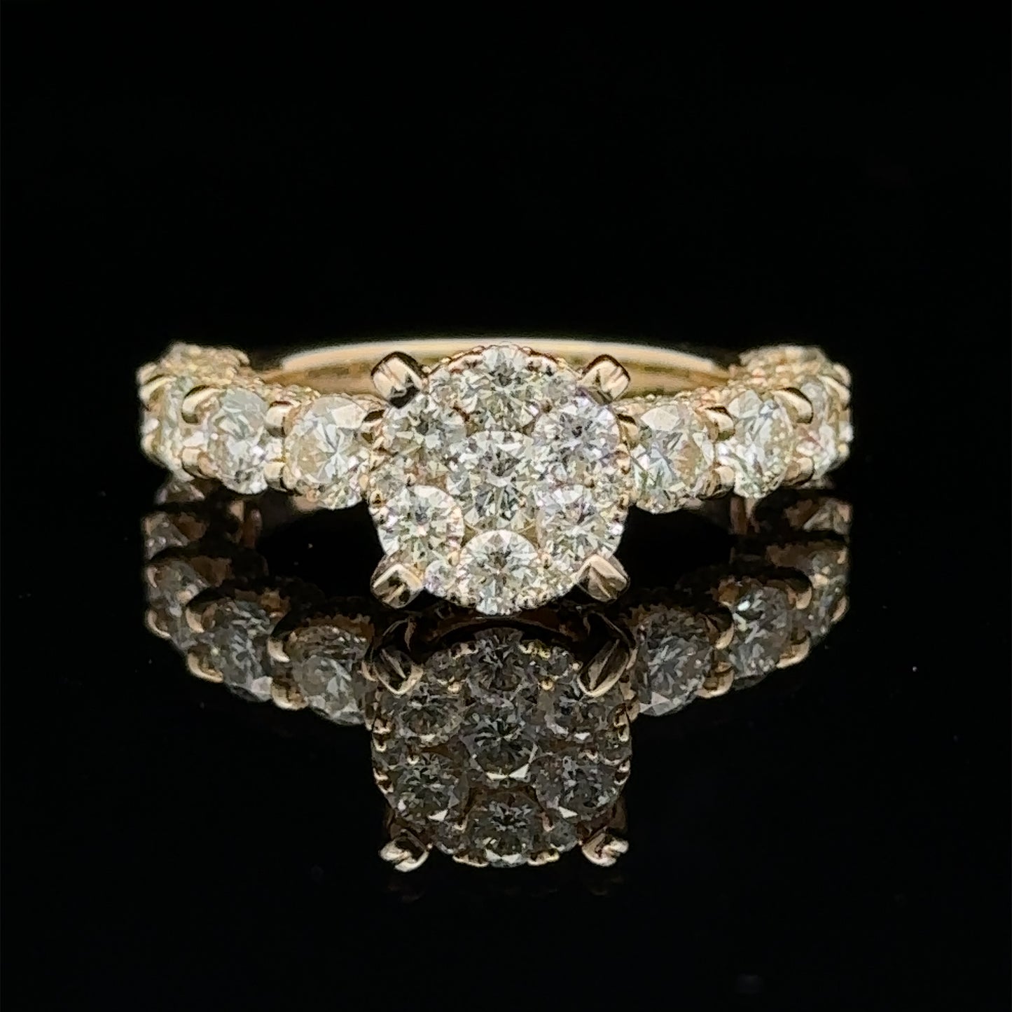 14k yellow gold and diamond Engagement Ring