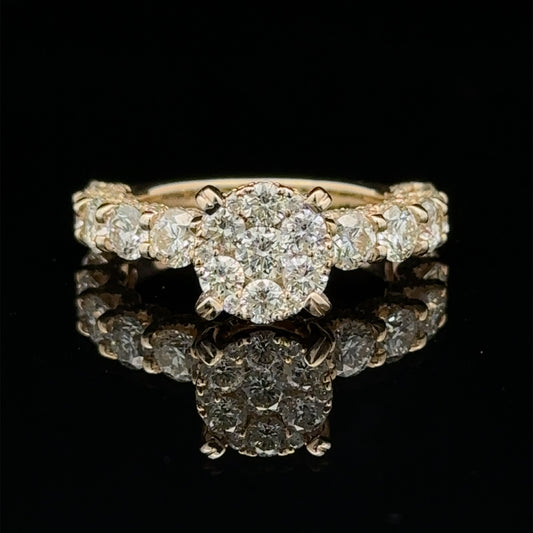 14k yellow gold and diamond Engagement Ring
