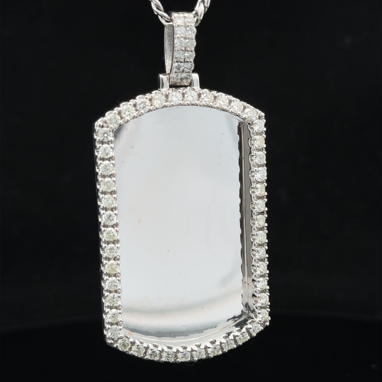 14k white gold and diamond Picture Pendant