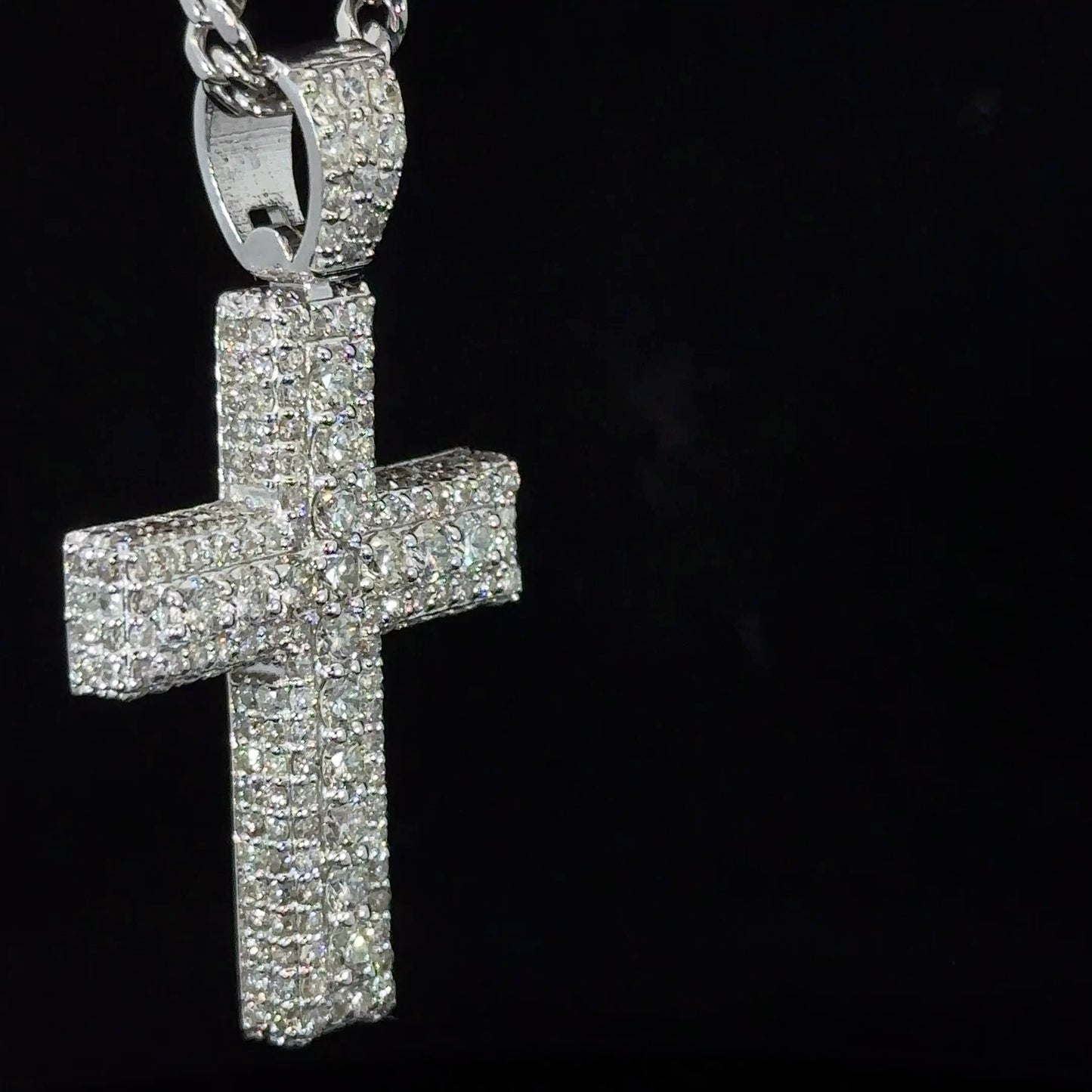 14k white gold and diamond Cross Pendant