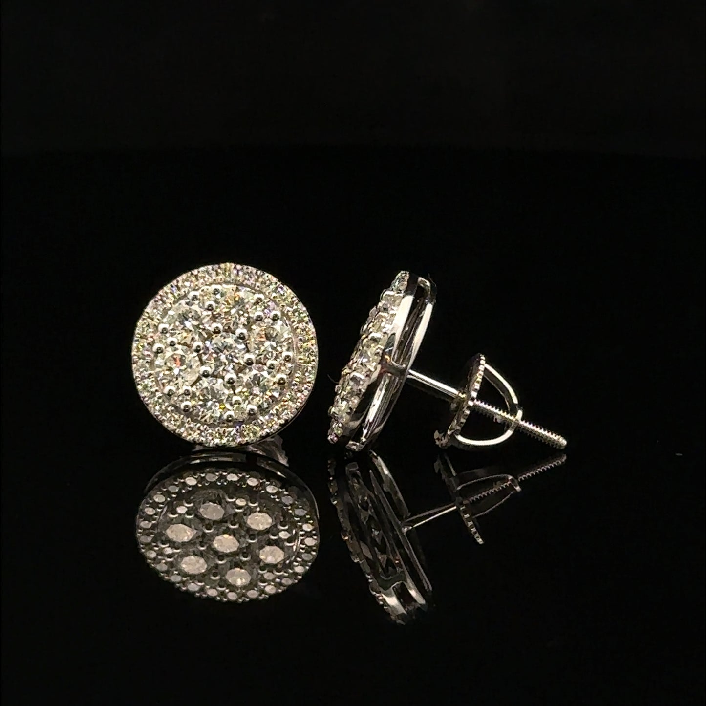 14K White Gold Natural Diamond Earrings
