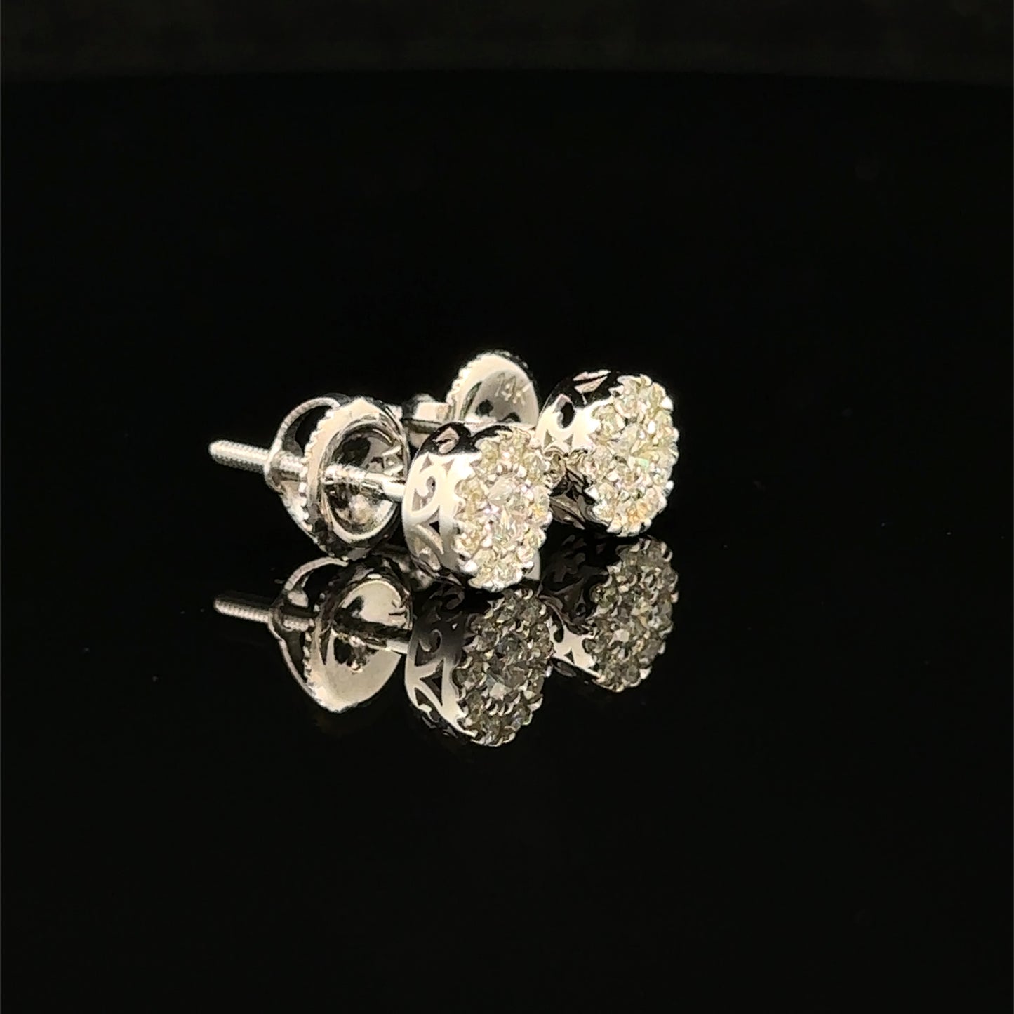 14K White Gold Natural Earth Mined Diamond Earrings
