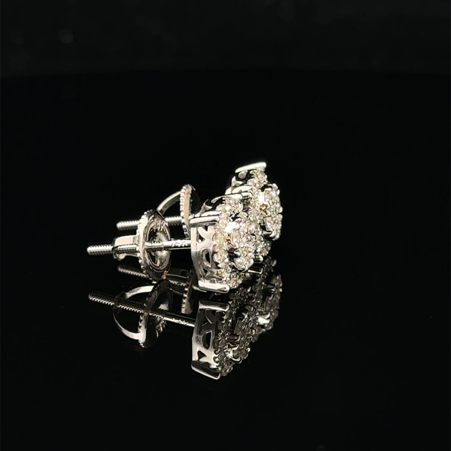 14K White Gold Natural Earth Mined Diamond Earrings