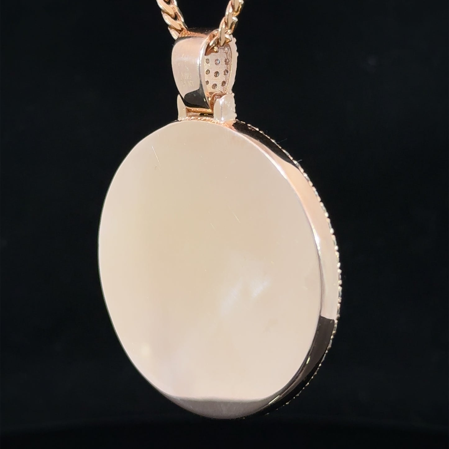 14k rose gold and diamond Picture Pendant