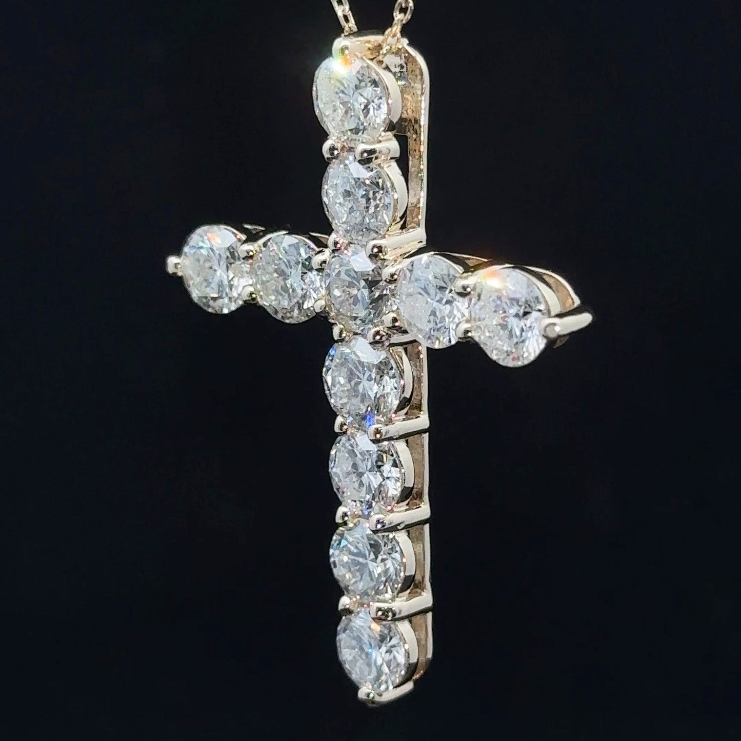 14k yellow gold and diamond Cross Pendant