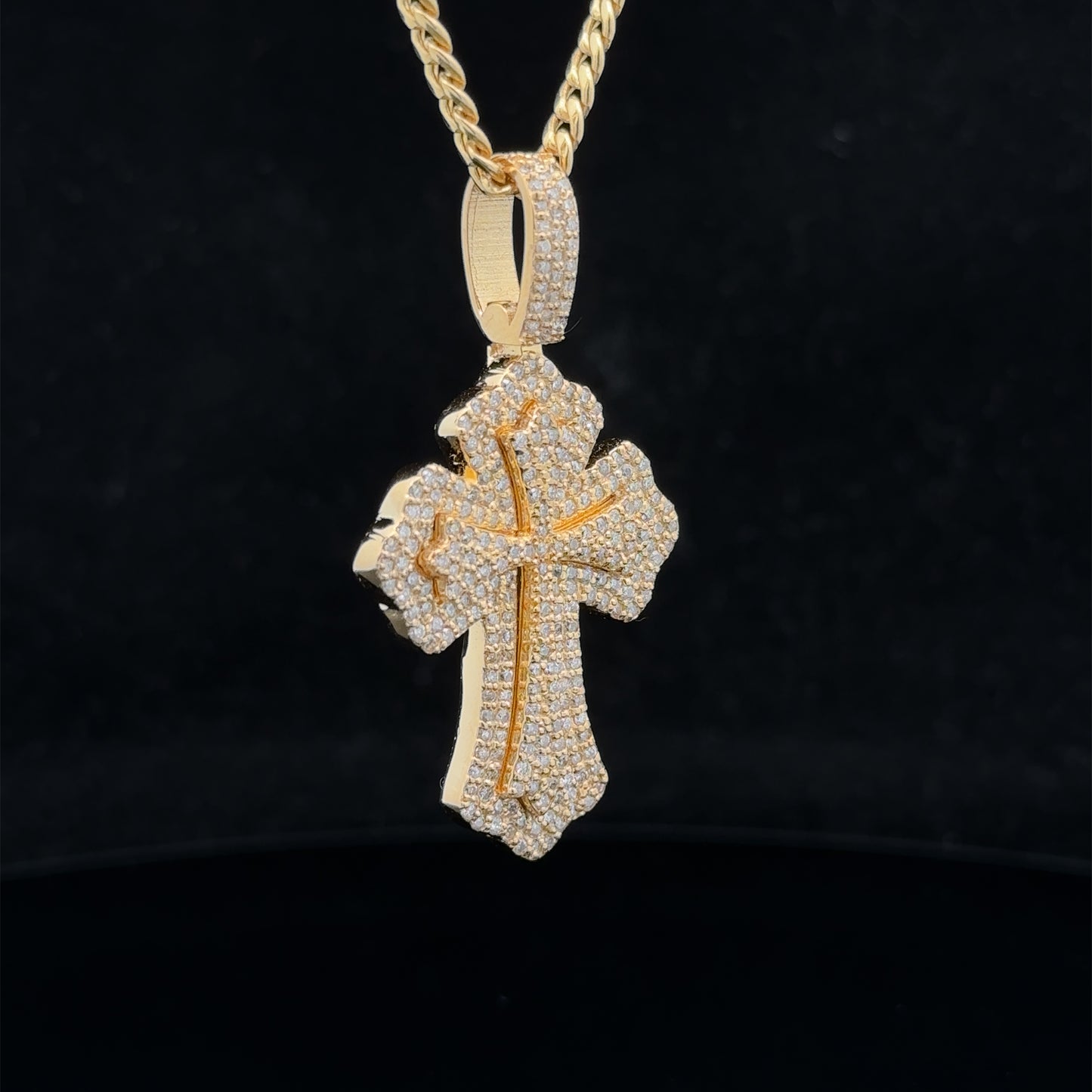 14k yellow gold and diamond Cross Pendant and 10k yellow gold Chain
