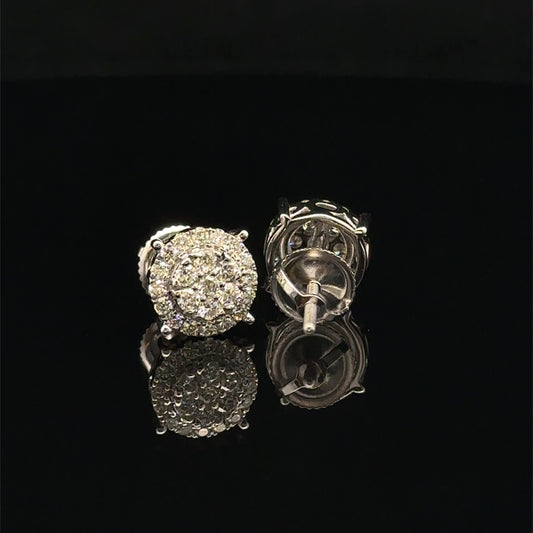 14K White Gold Natural Earth Mined Diamond Earrings