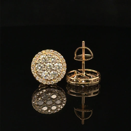 14K Yellow Gold Natural Diamond Earrings