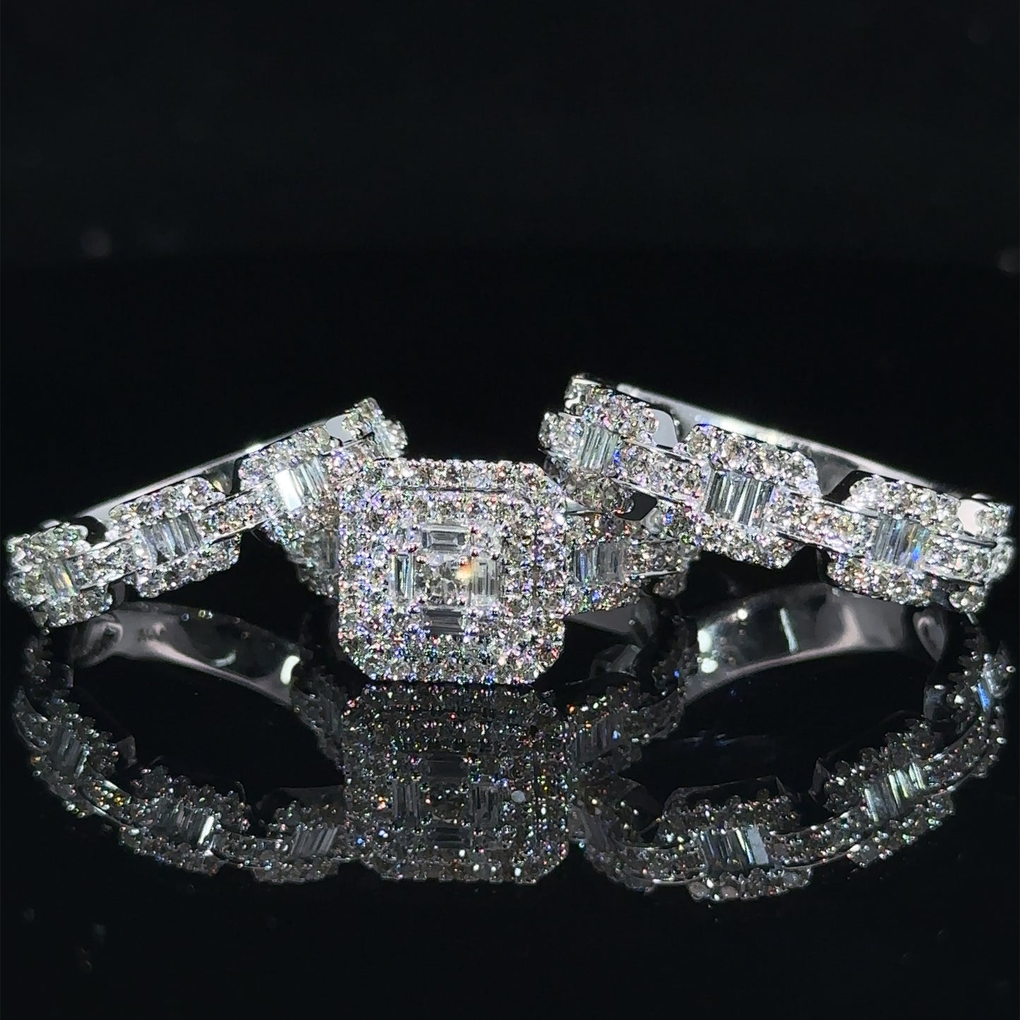 14k White gold and diamond 3-piece Bridal Set