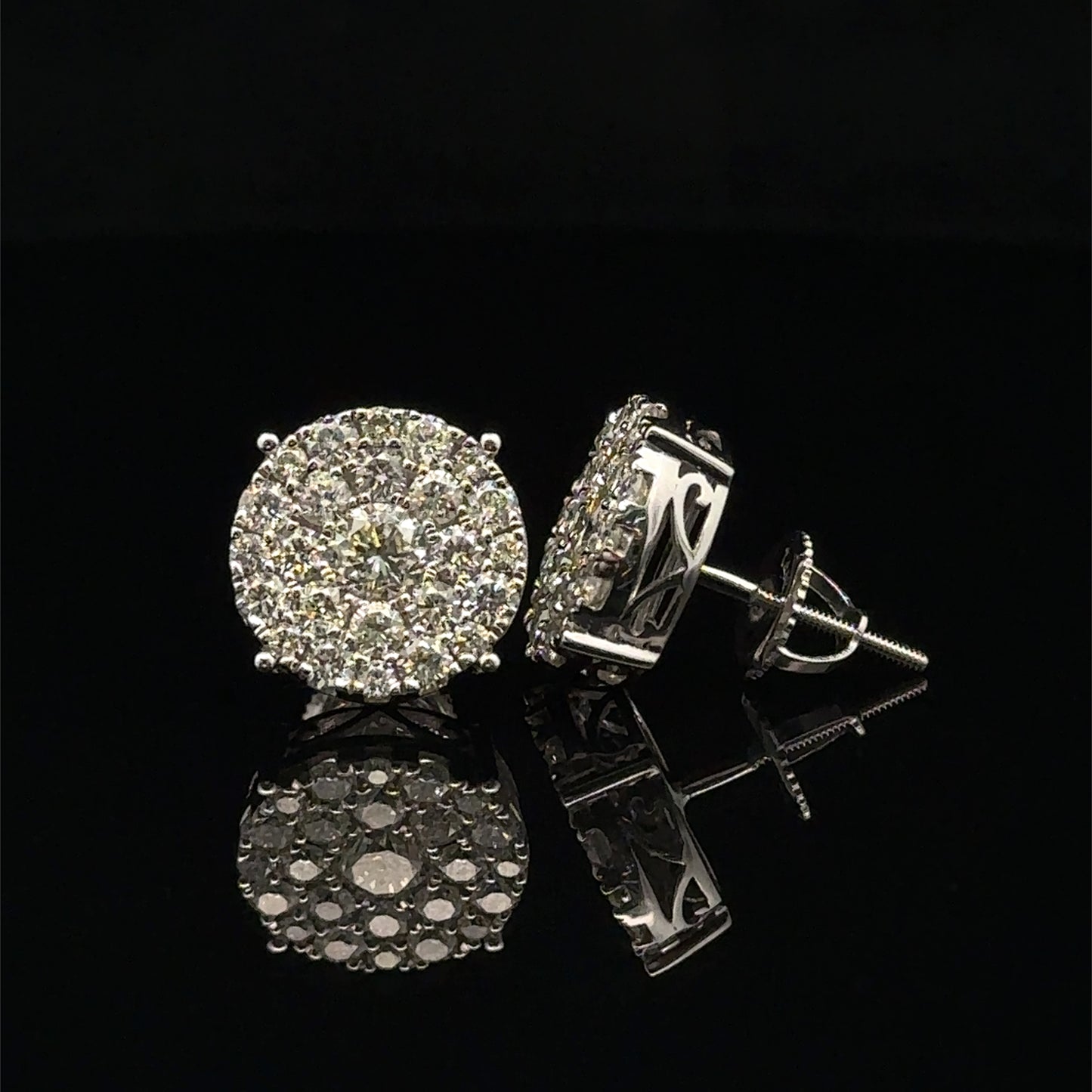 14k White Gold and Diamond Earrings