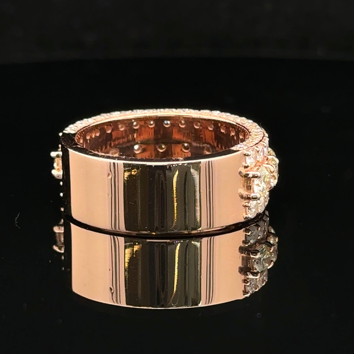 14k rose gold and diamond Band