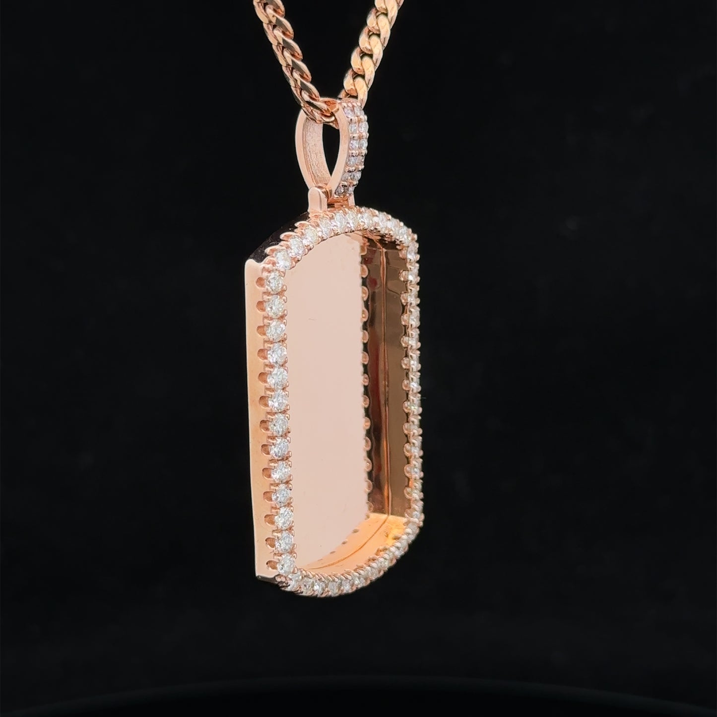 14k rose gold and diamond Picture Pendant