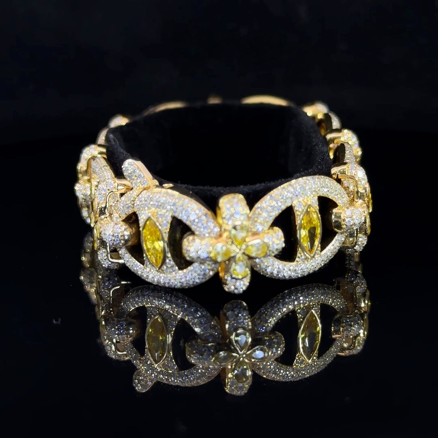 14k yellow gold and diamond Designer Bracelet