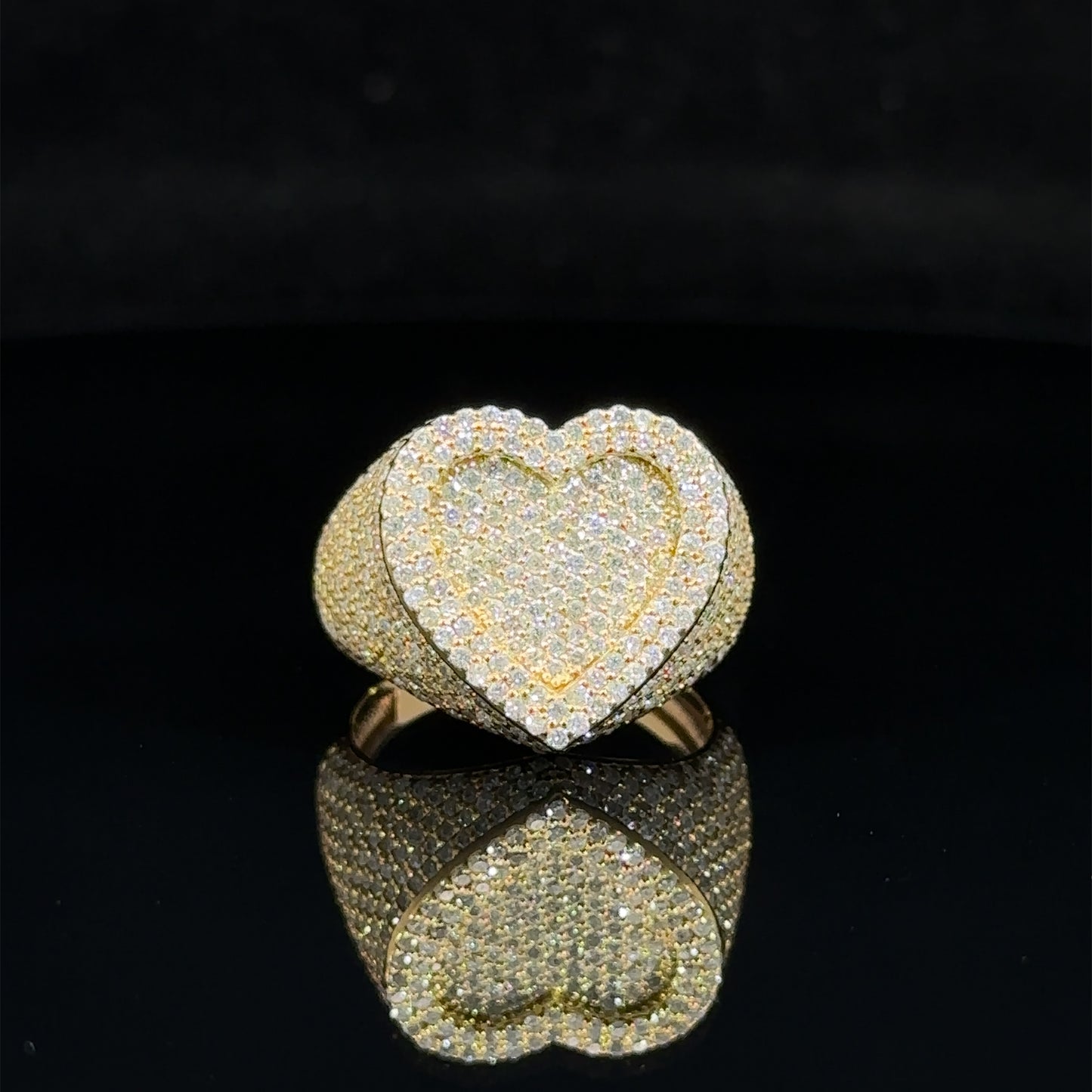 14k yellow gold and diamond Heart Ring