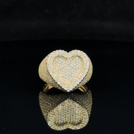 14k yellow gold and diamond Heart Ring