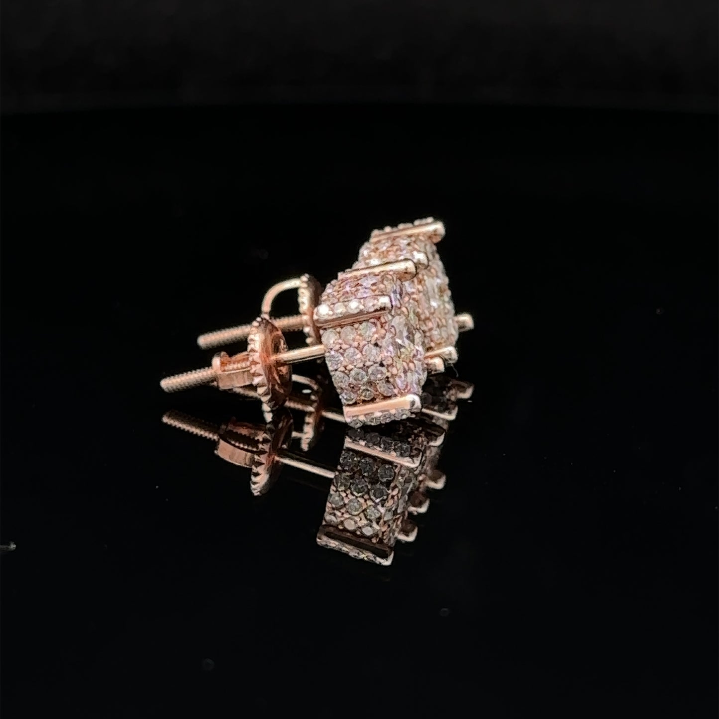 14k rose gold and diamond Earrings