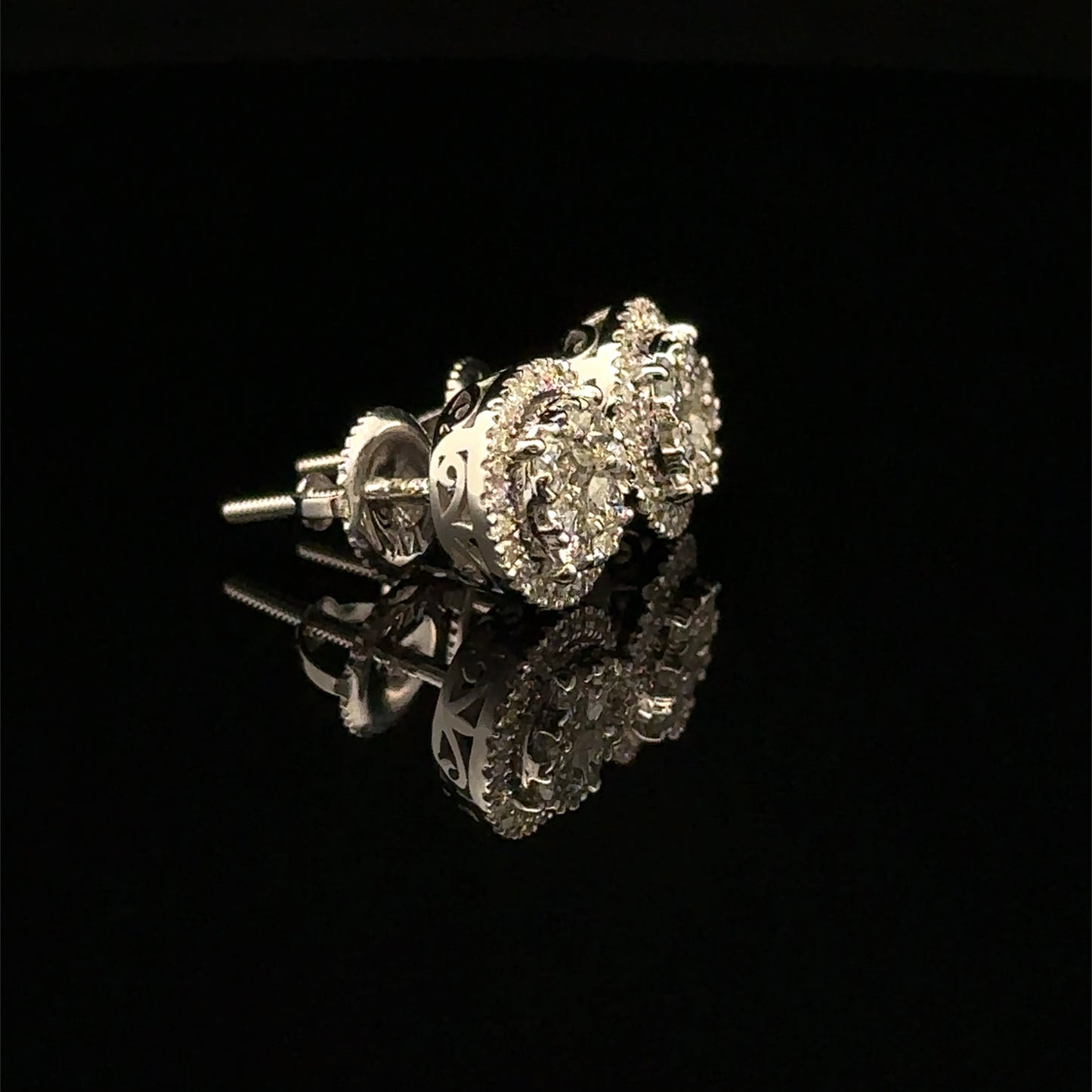14k white gold and diamond Earrings