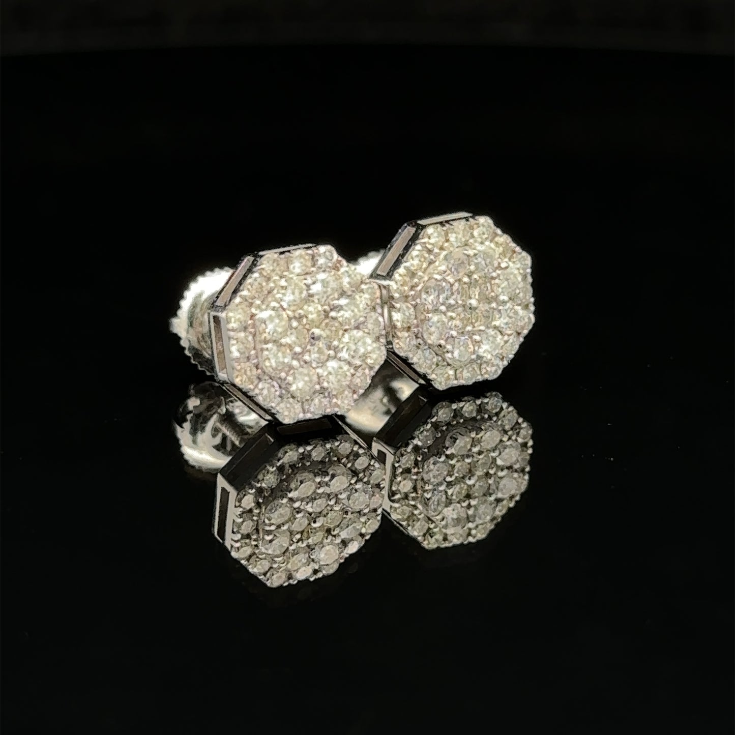 14k white gold and diamond Earrings