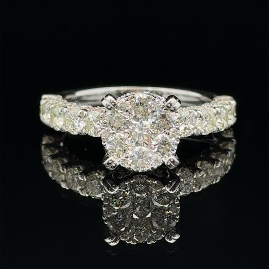 14k white gold and diamond Engagement Ring