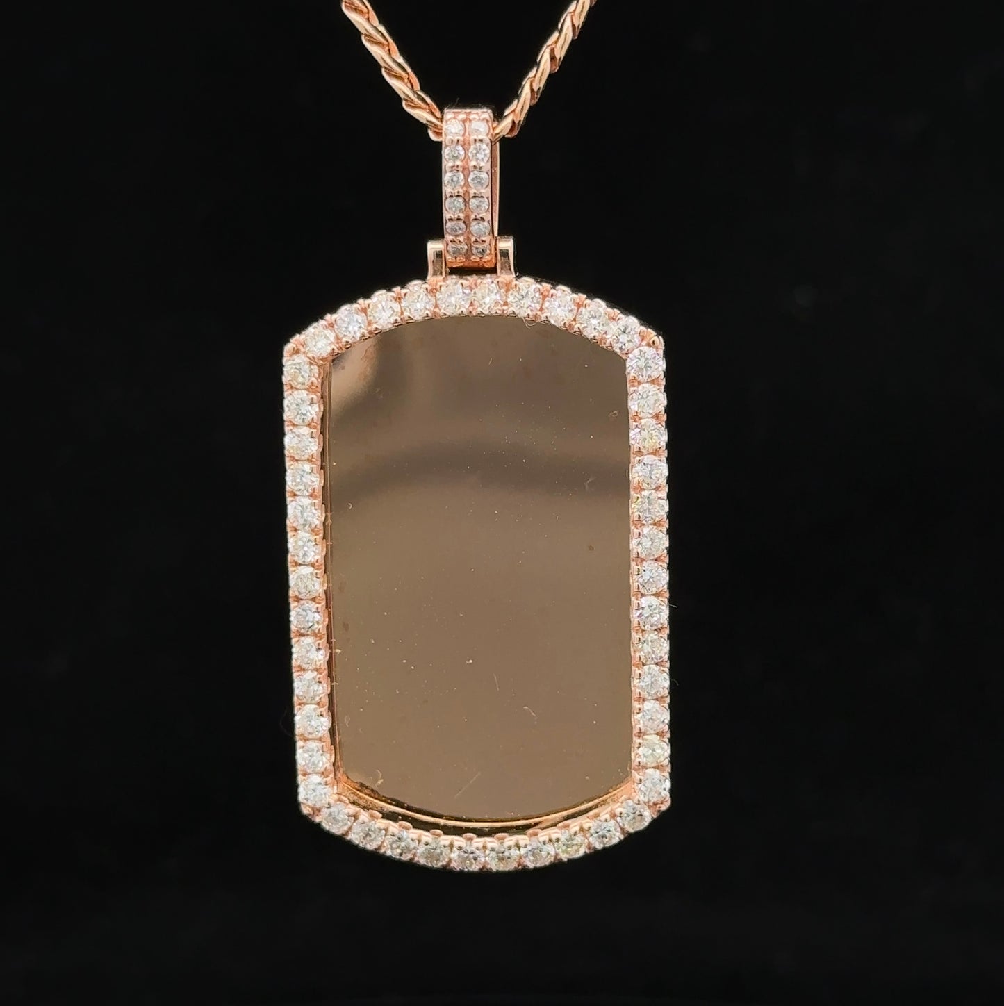14k rose gold and diamond Picture Pendant
