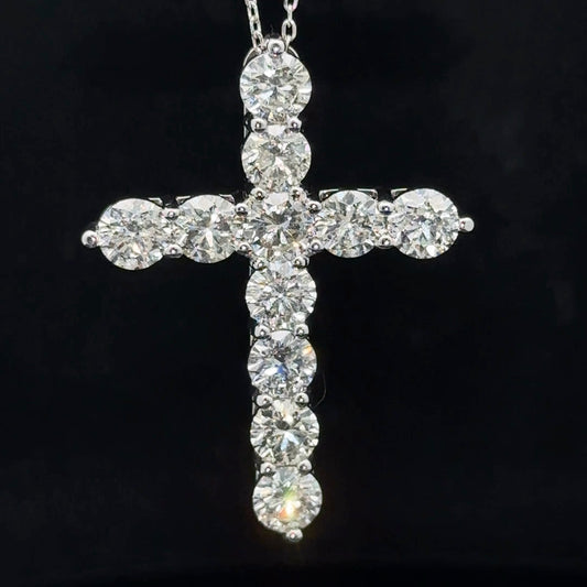 14k white gold and diamond Cross Pendant