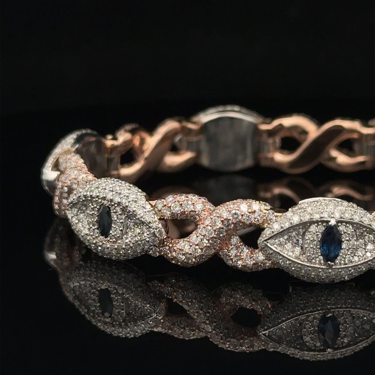 10k gold and diamond Evil Eye Bracelet
