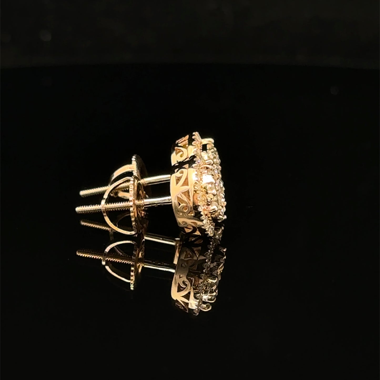 14k yellow gold and diamond Earrings