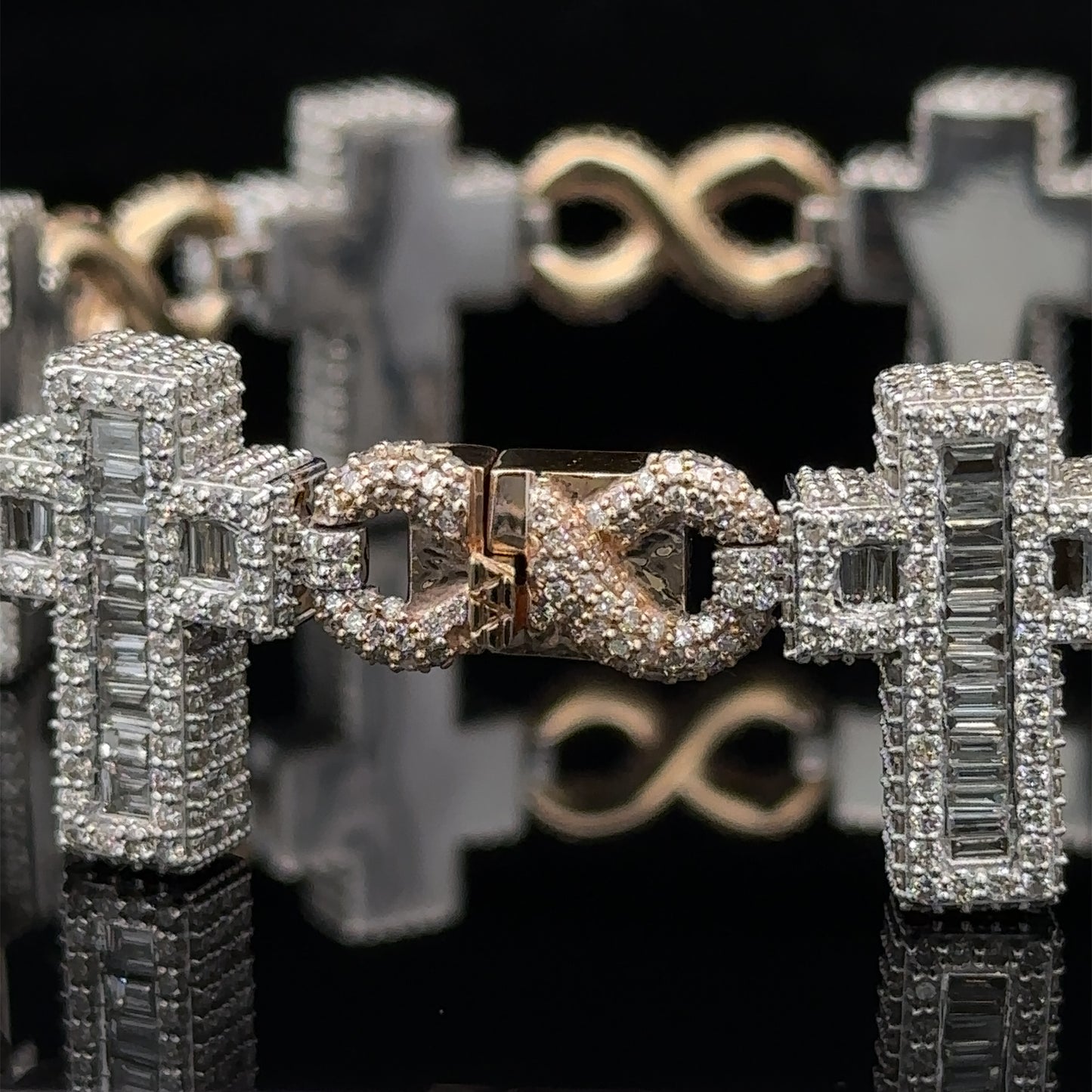 14k gold and diamond Cross Bracelet (Pre-order)