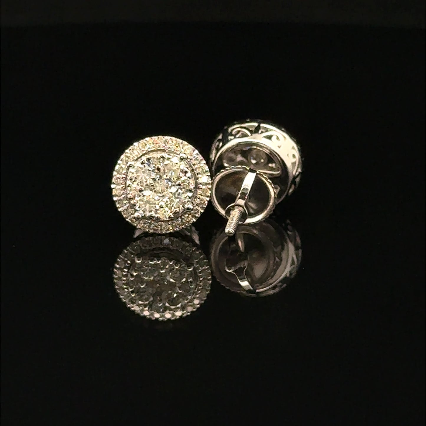 14k white gold and diamond Earrings