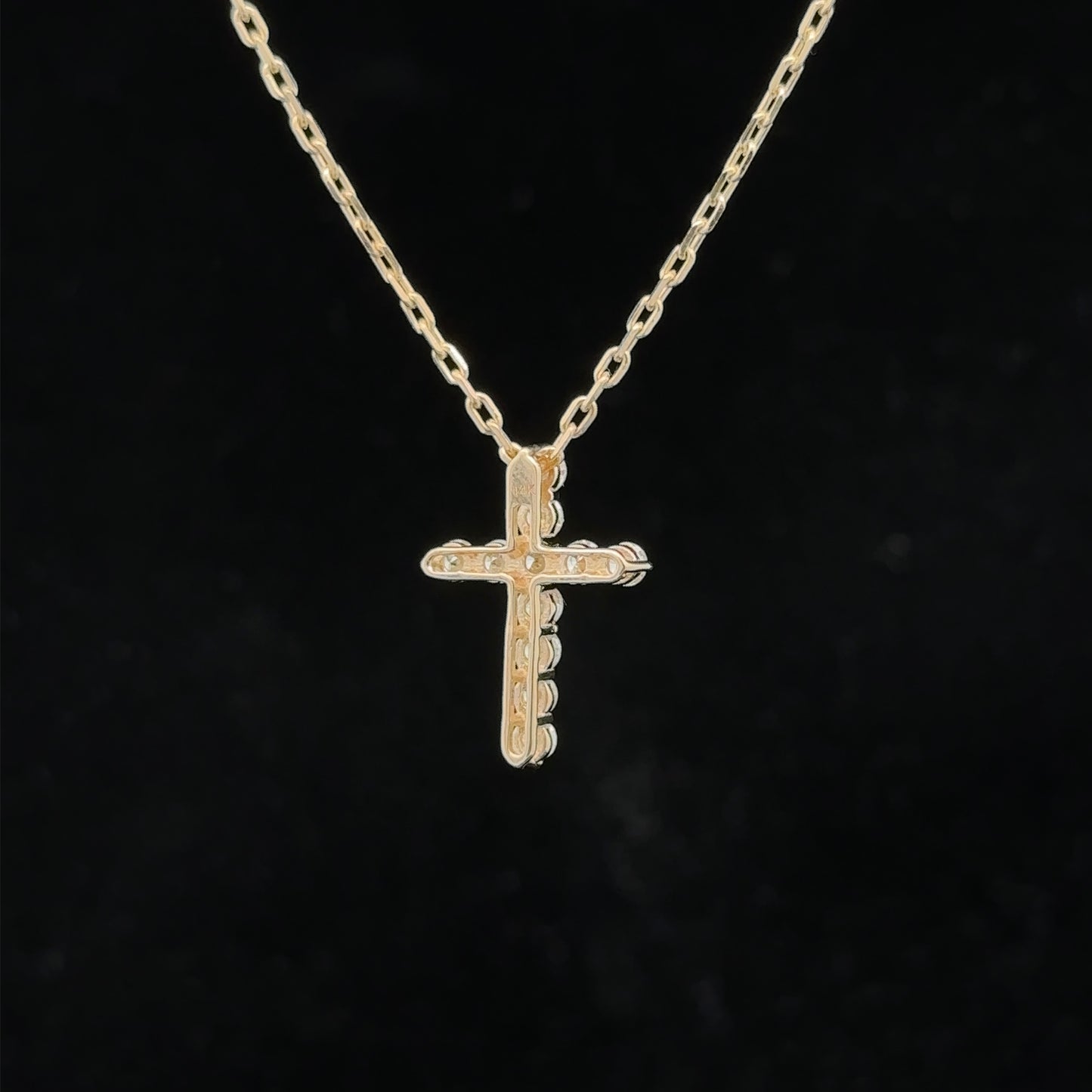 14k yellow gold and diamond Cross Pendant
