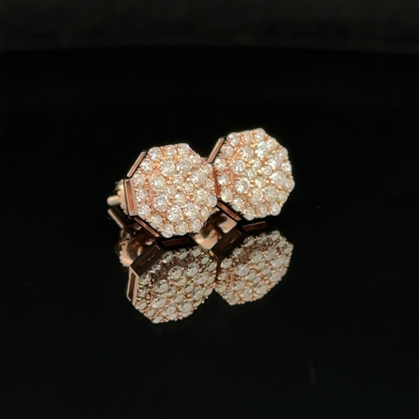 14k rose gold and diamond Earrings