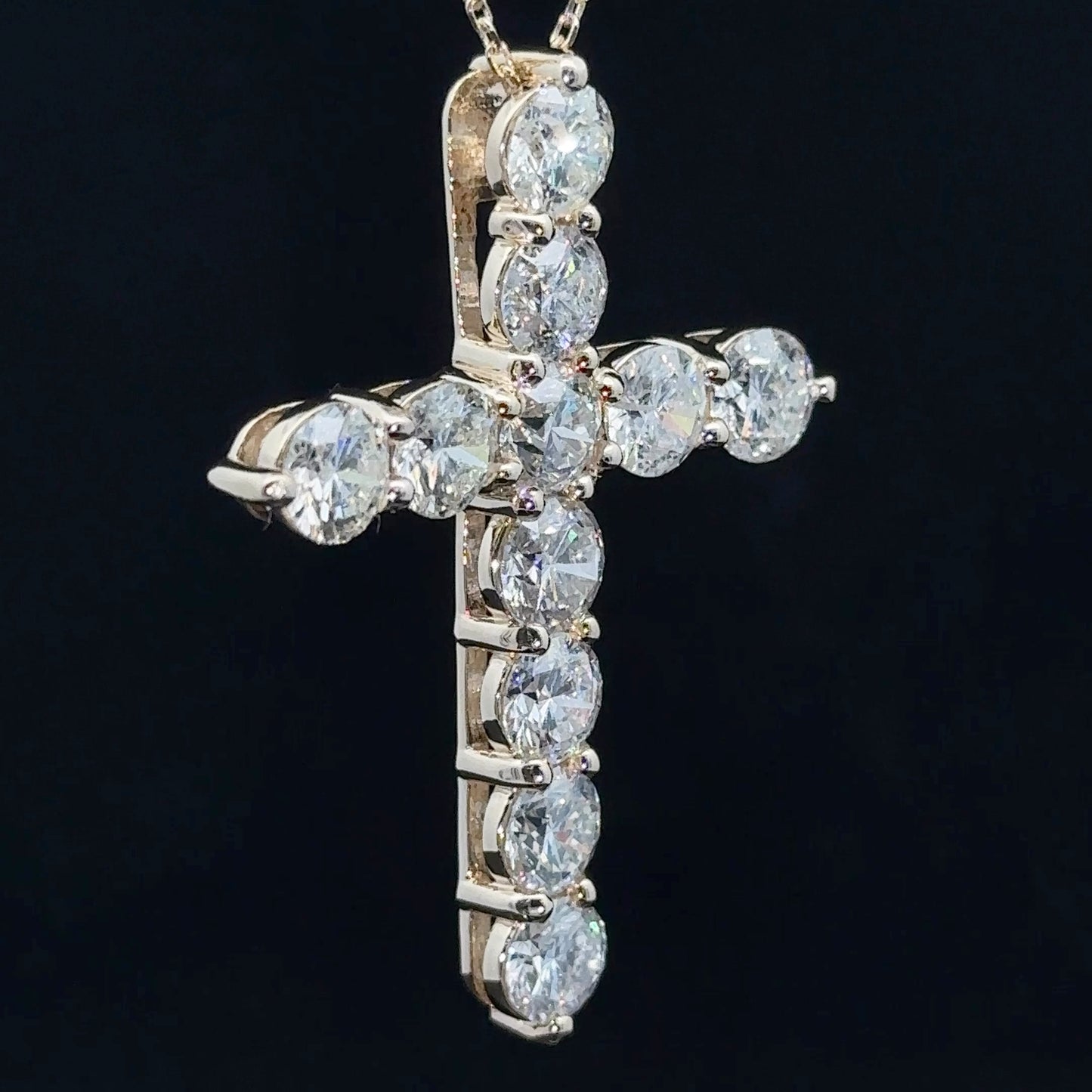 14k yellow gold and diamond Cross Pendant