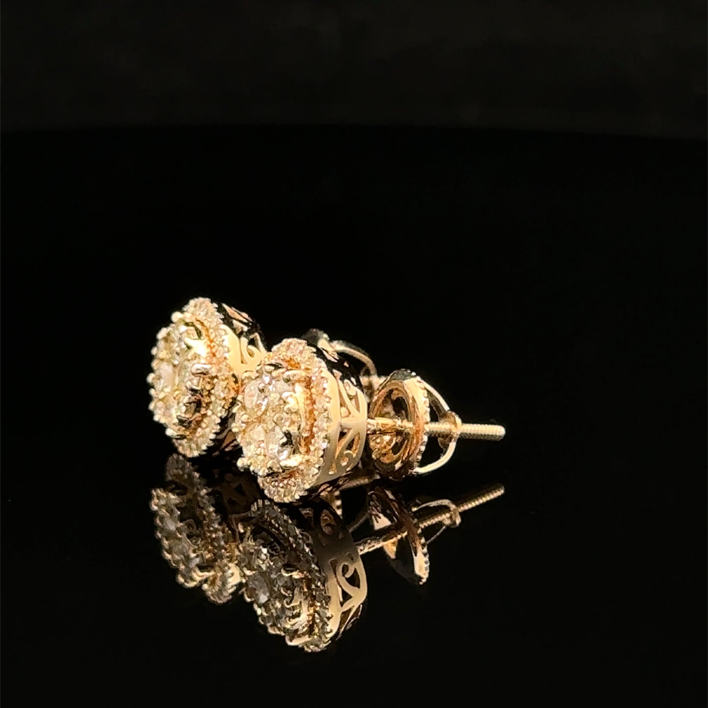 14k yellow gold and diamond Earrings