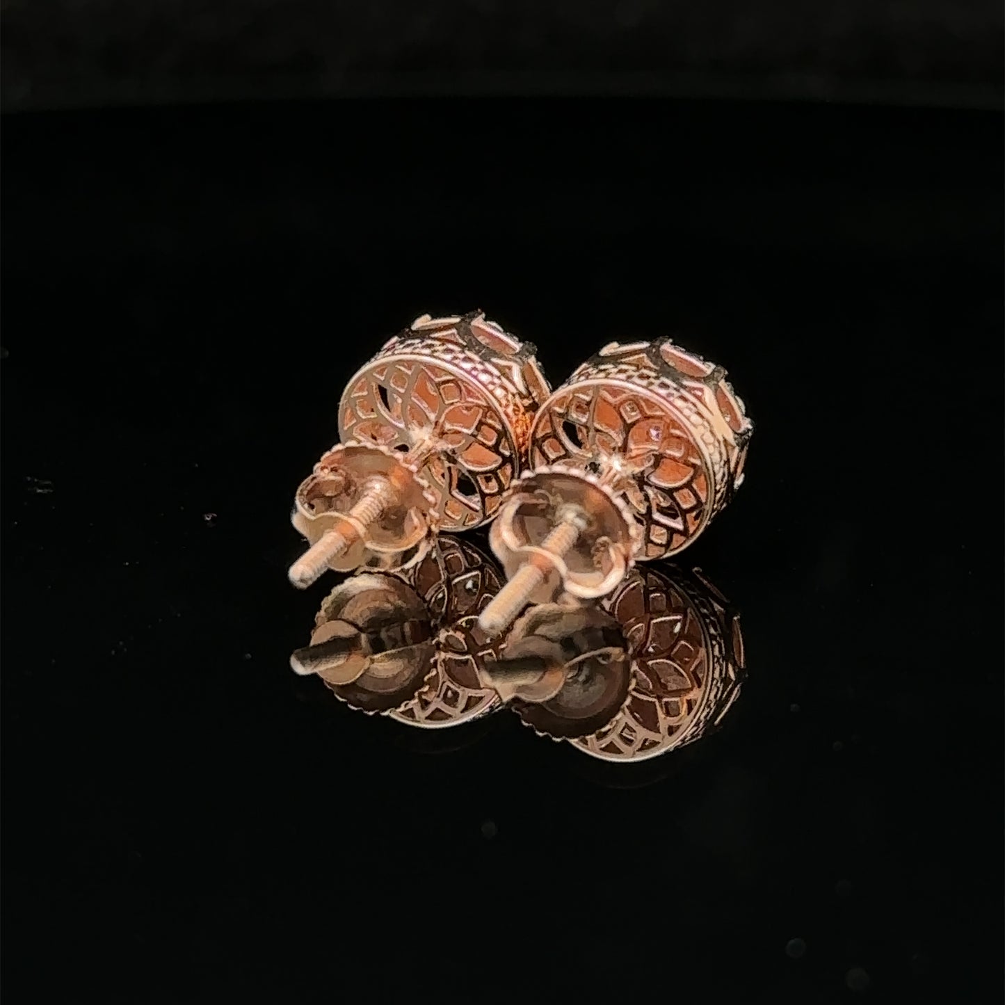 14k rose gold and diamond Earrings