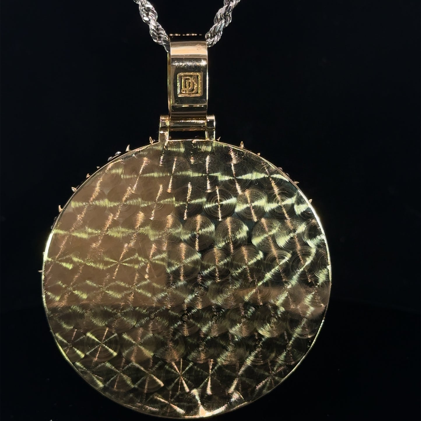 14k yellow gold and diamond Picture Pendant