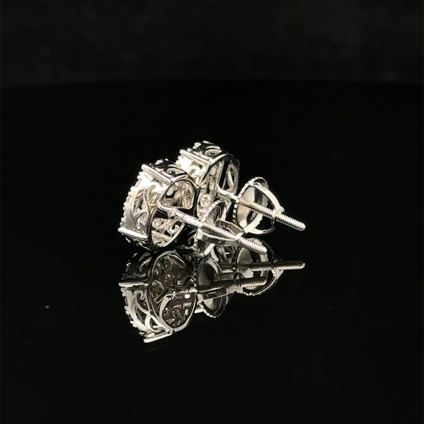 14K White Gold Natural Diamond Earrings