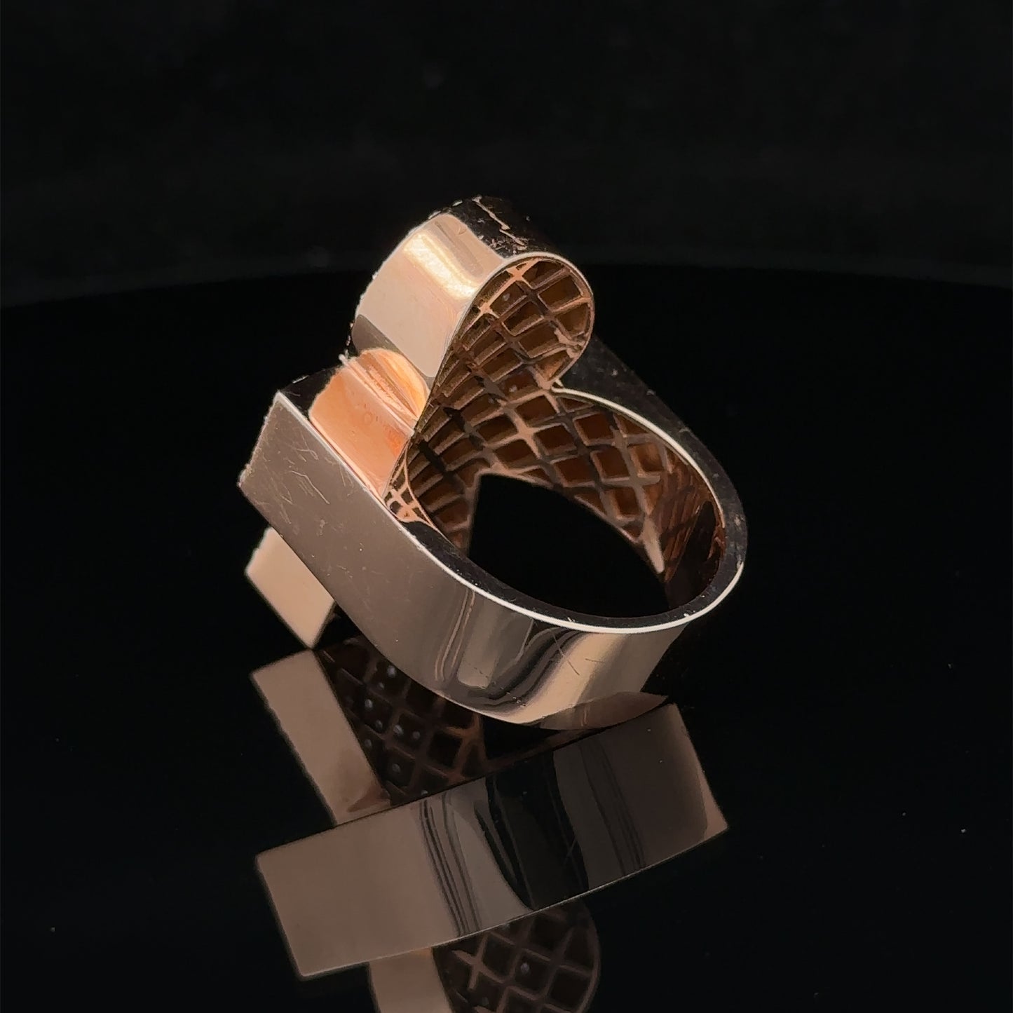 14k rose gold and diamond Ankh Ring