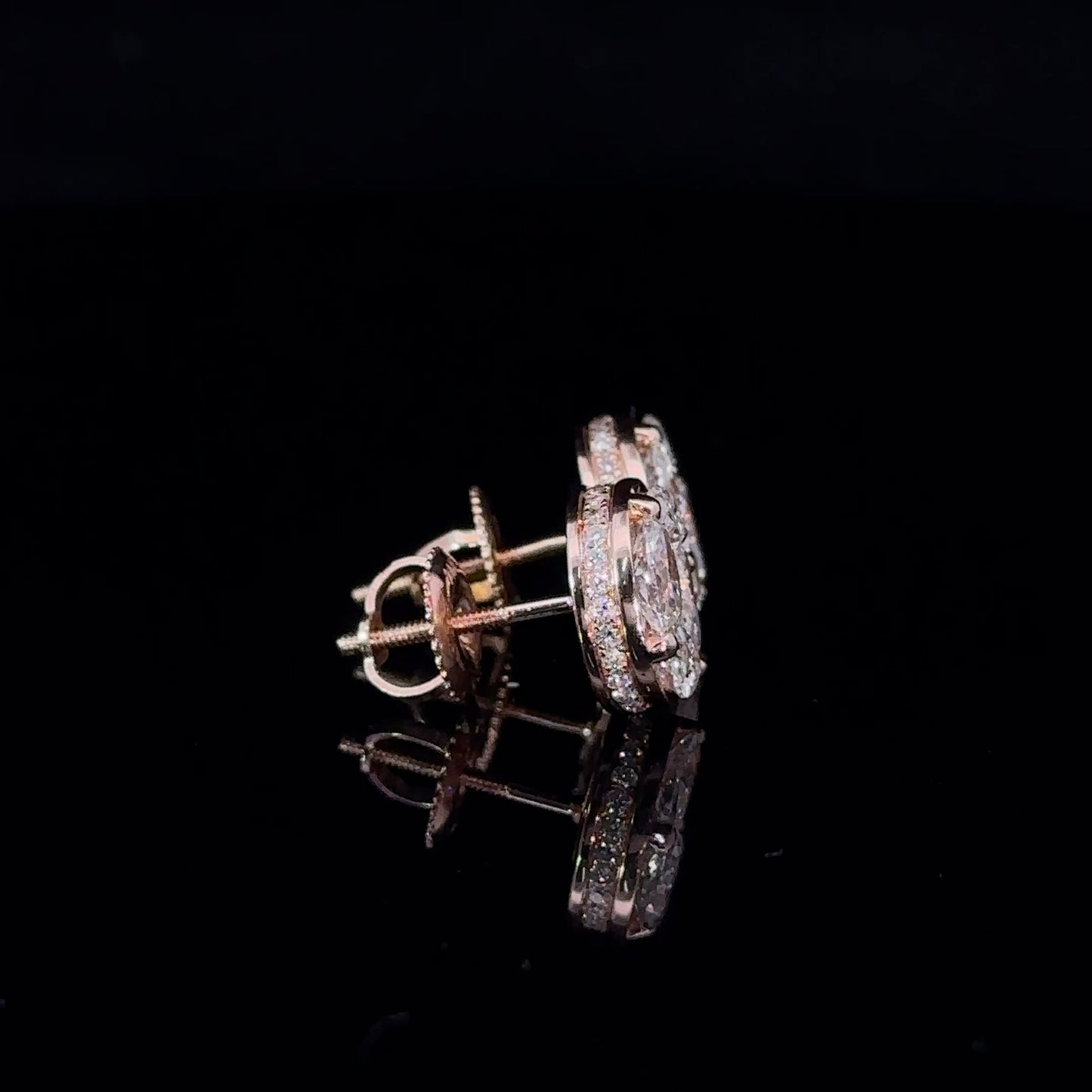14k rose gold Fancy diamond Earrings