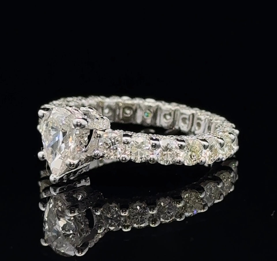 14k white gold and diamond Engagement Ring