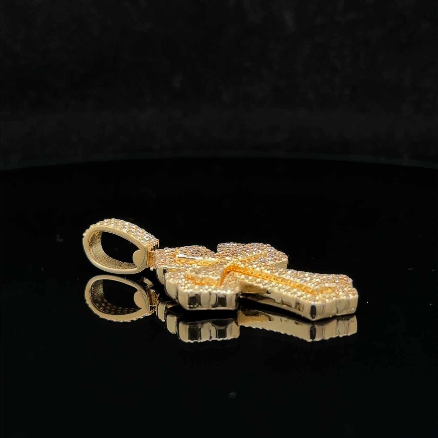 14k yellow gold and diamond Cross Pendant and 10k yellow gold Chain