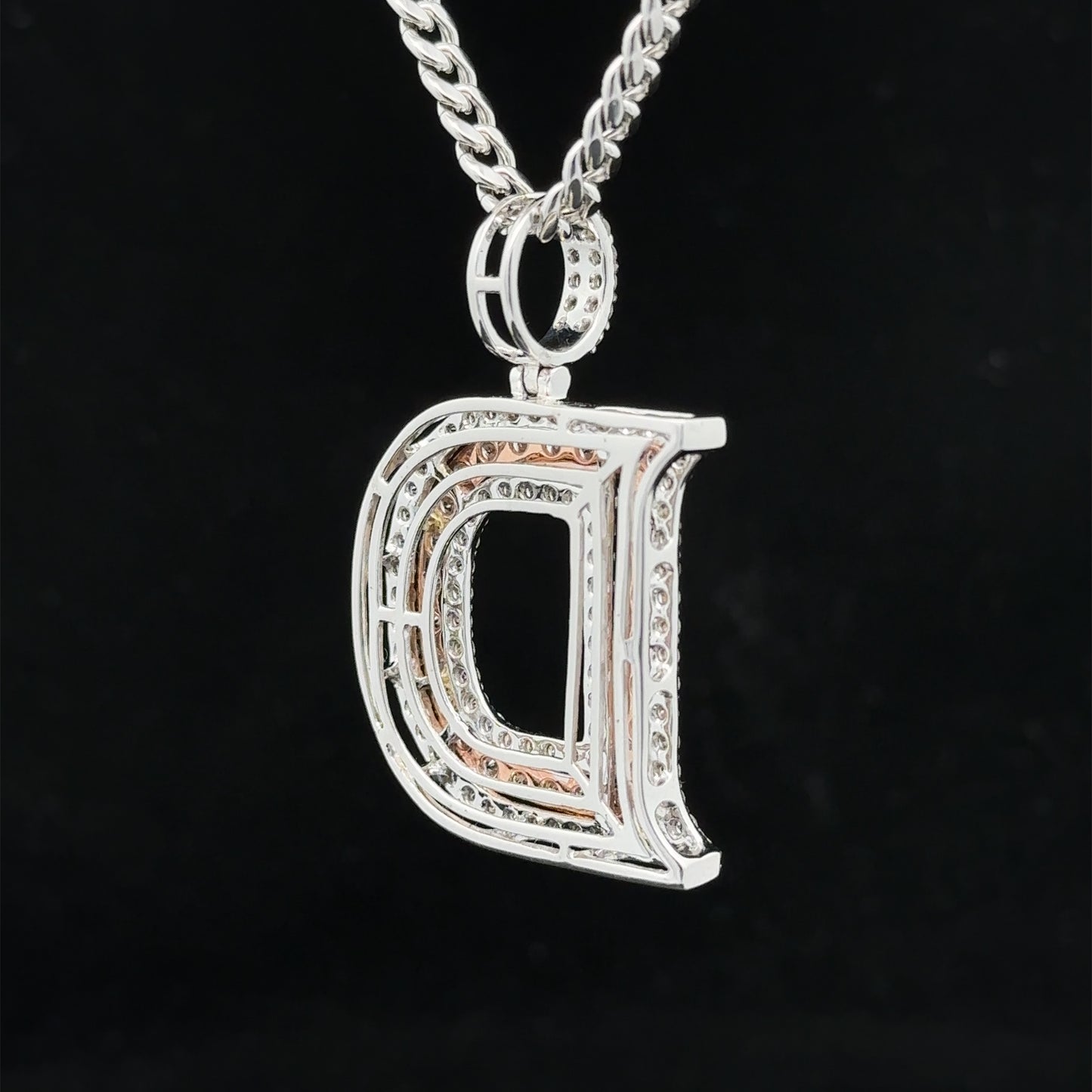 14k gold & diamond D Initial Pendant