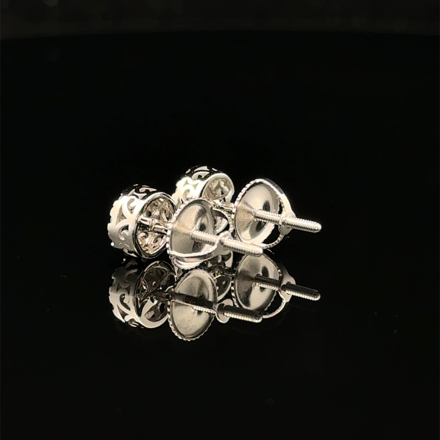 14K White Gold Natural Earth Mined Diamond Earrings