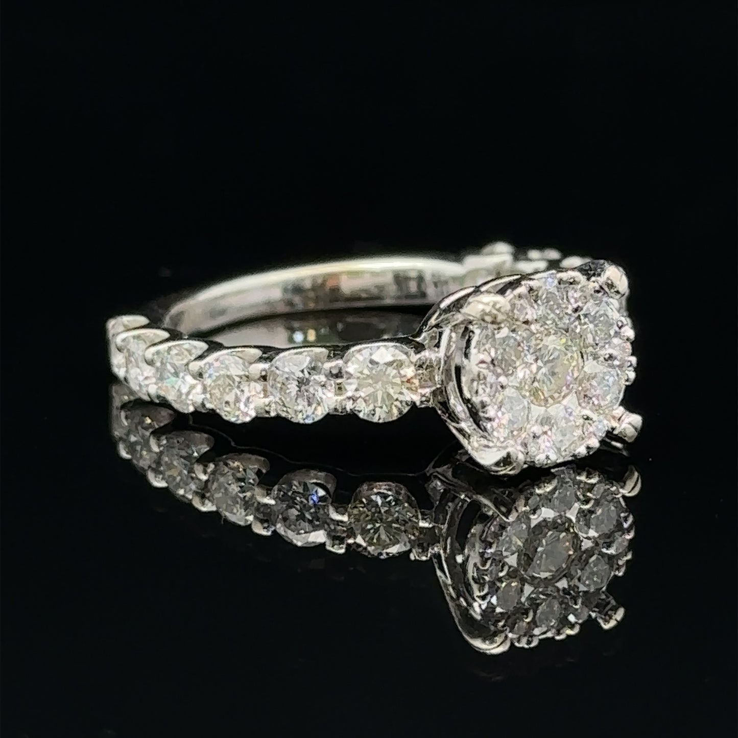 14k white gold and diamond Engagement Ring